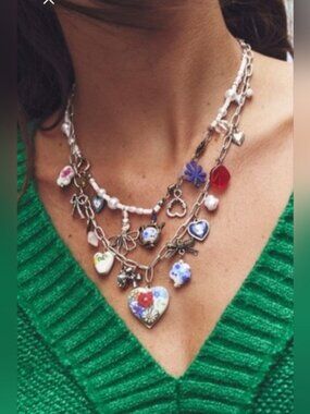 Free People NWT Maximillion Candy Charm Necklace Coquette